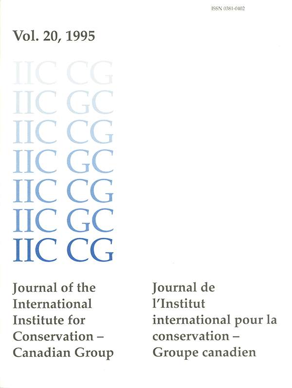 Journal of the International Institute for Conservation - Canadian Group